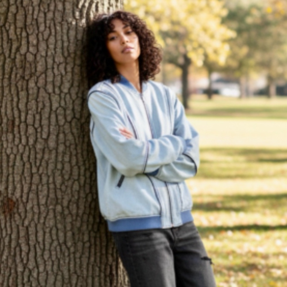 Sandrine Rose Bomber in Original Jacket By Free People - Picture 2 of 8